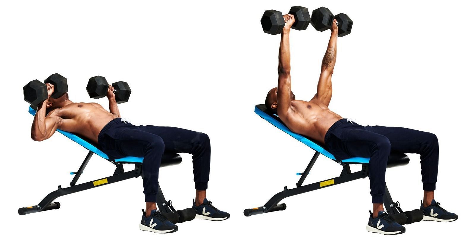 Incline Dumbbell press (Image via Getty Images)