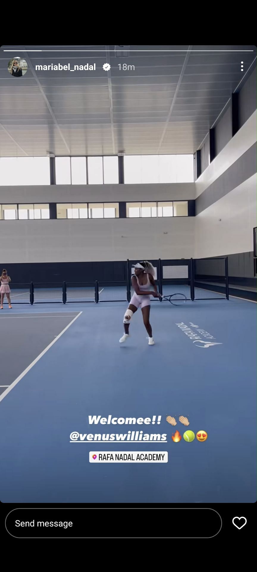 Venus Williams at the Rafael Nadal Academy in Mallorca