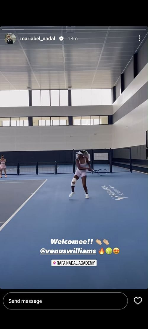 Venus Williams at the Rafael Nadal Academy in Mallorca