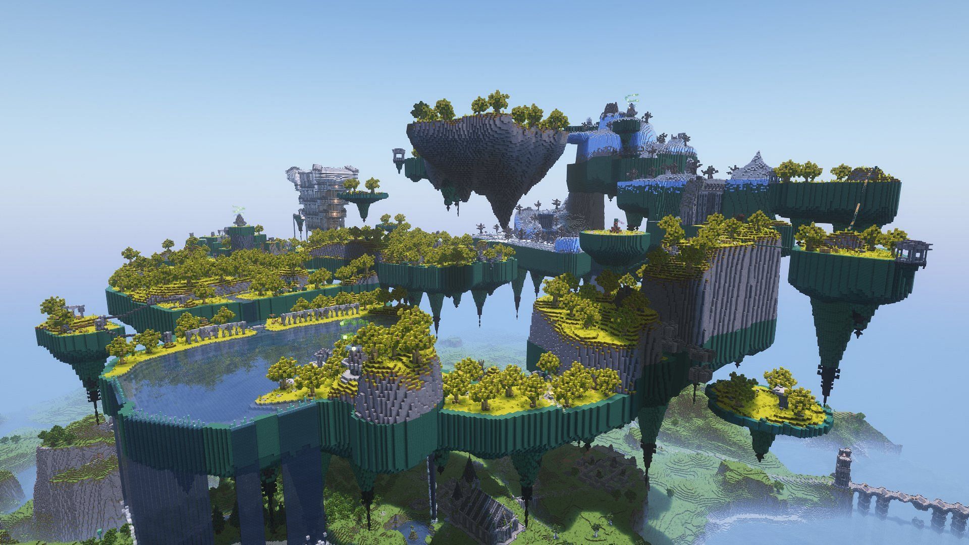 Minecraft player created the Great Sky Island from Zelda Tears of the Kingdom game (Image via Twitter/@ImGrazzy)