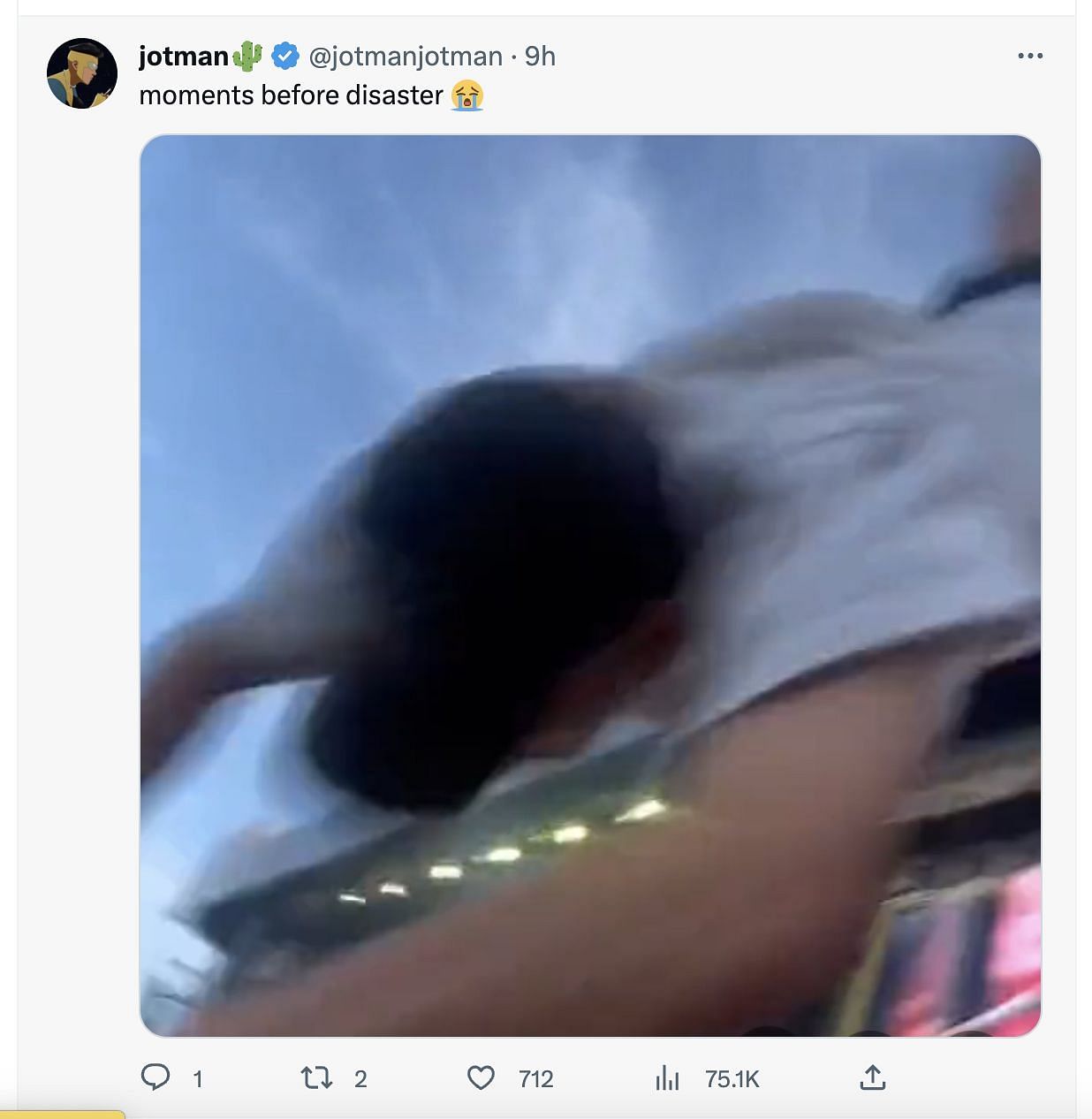 Social media users trolled the man who dived towards other fans during the Openair Frauenfeld Festival in Switzerland on July 8. (Image via Twitter)