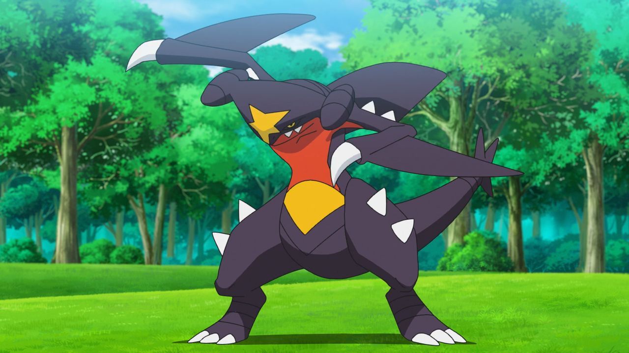 Garchomp, as seen in the anime (Image via The Pokemon Company)