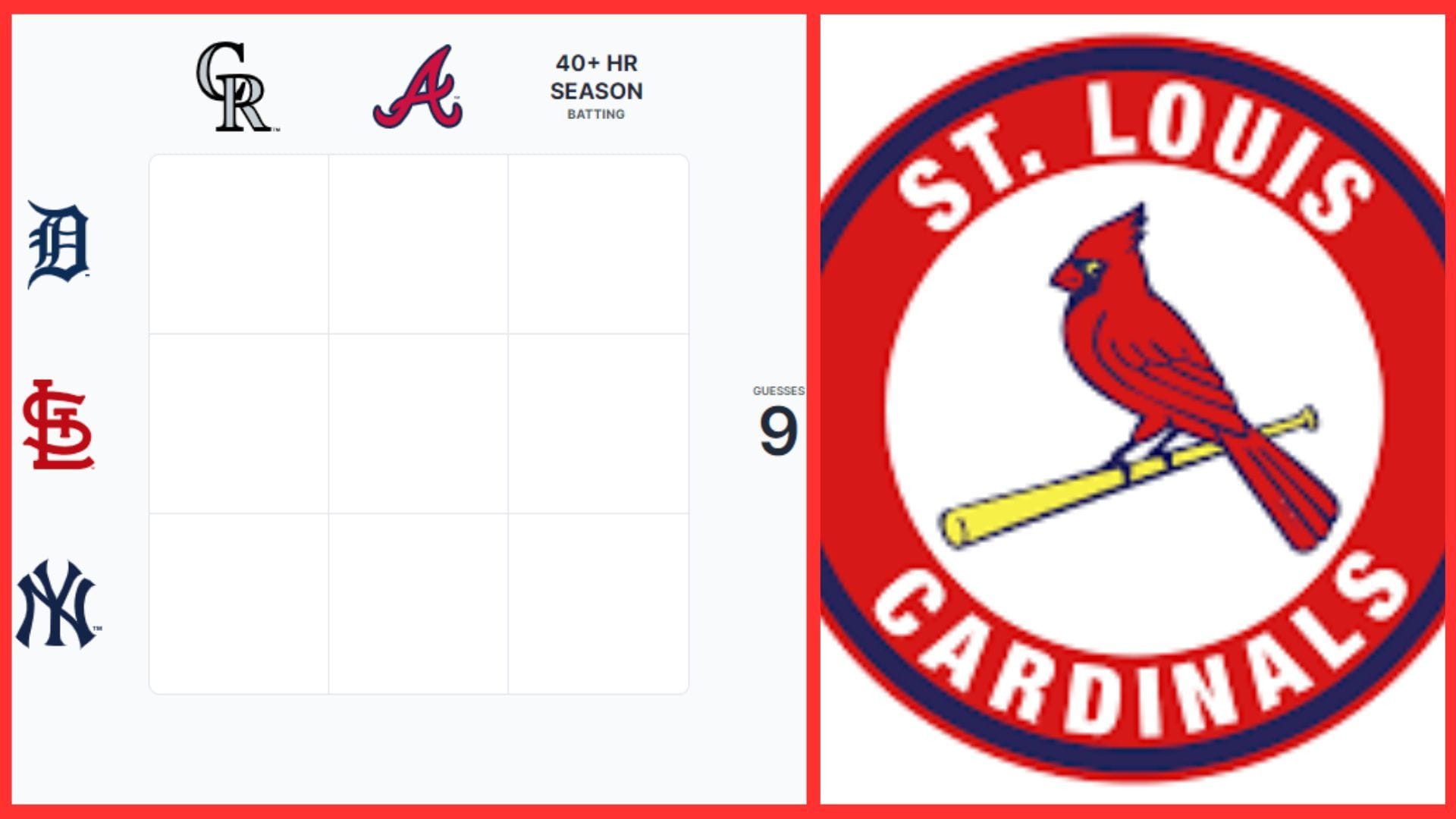 Which St. Louis Cardinals have 40+ HR seasons? MLB Immaculate Grid ...