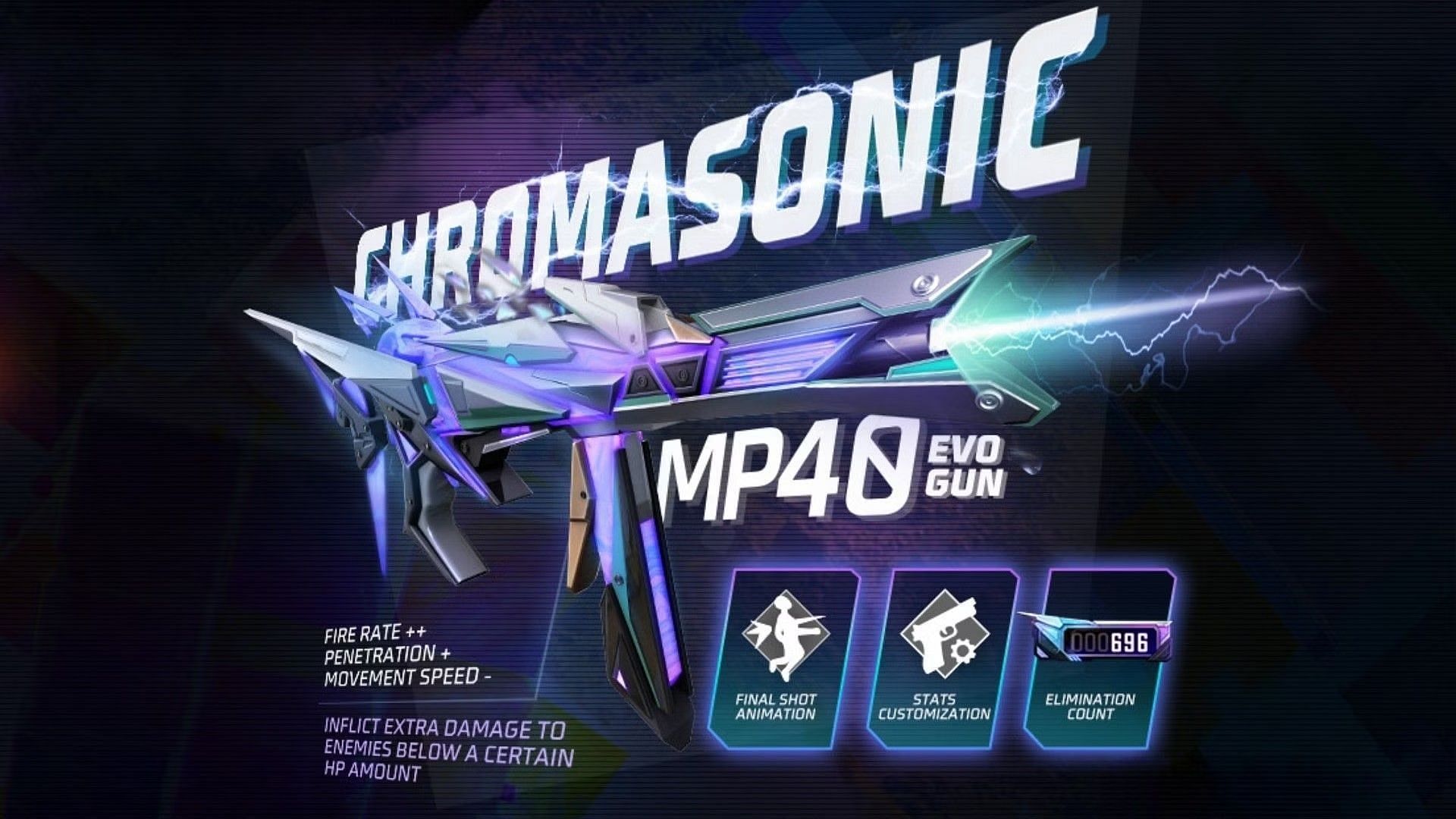  Chromasonic MP40 गन स्किन (Image via Garena)