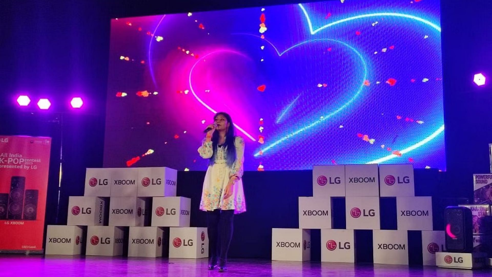 Pragati Singh performing at the Delhi K-pop Contest 2023 (Image via Sportskeeda)