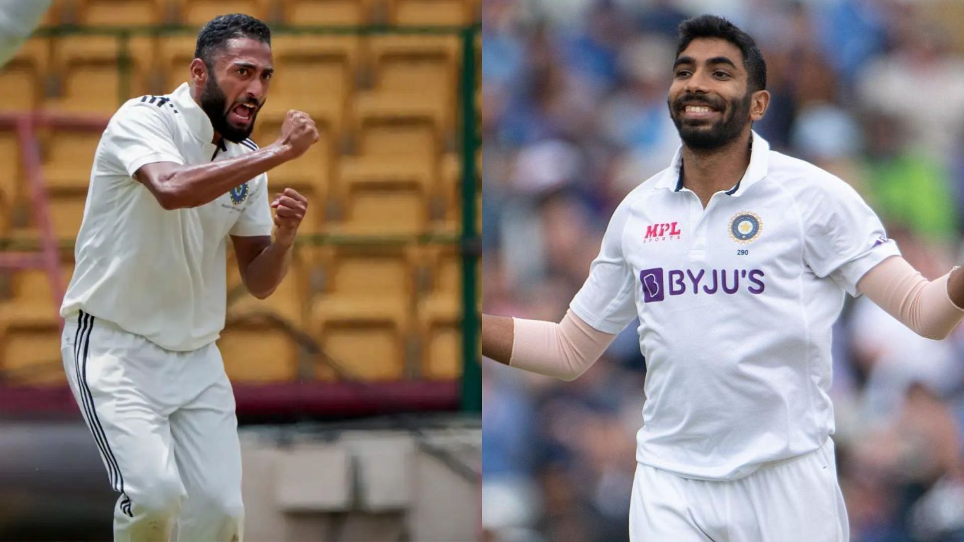 Arzan Nagwaswalla (L) &amp; Jasprit Bumrah (P.C.:Twitter)