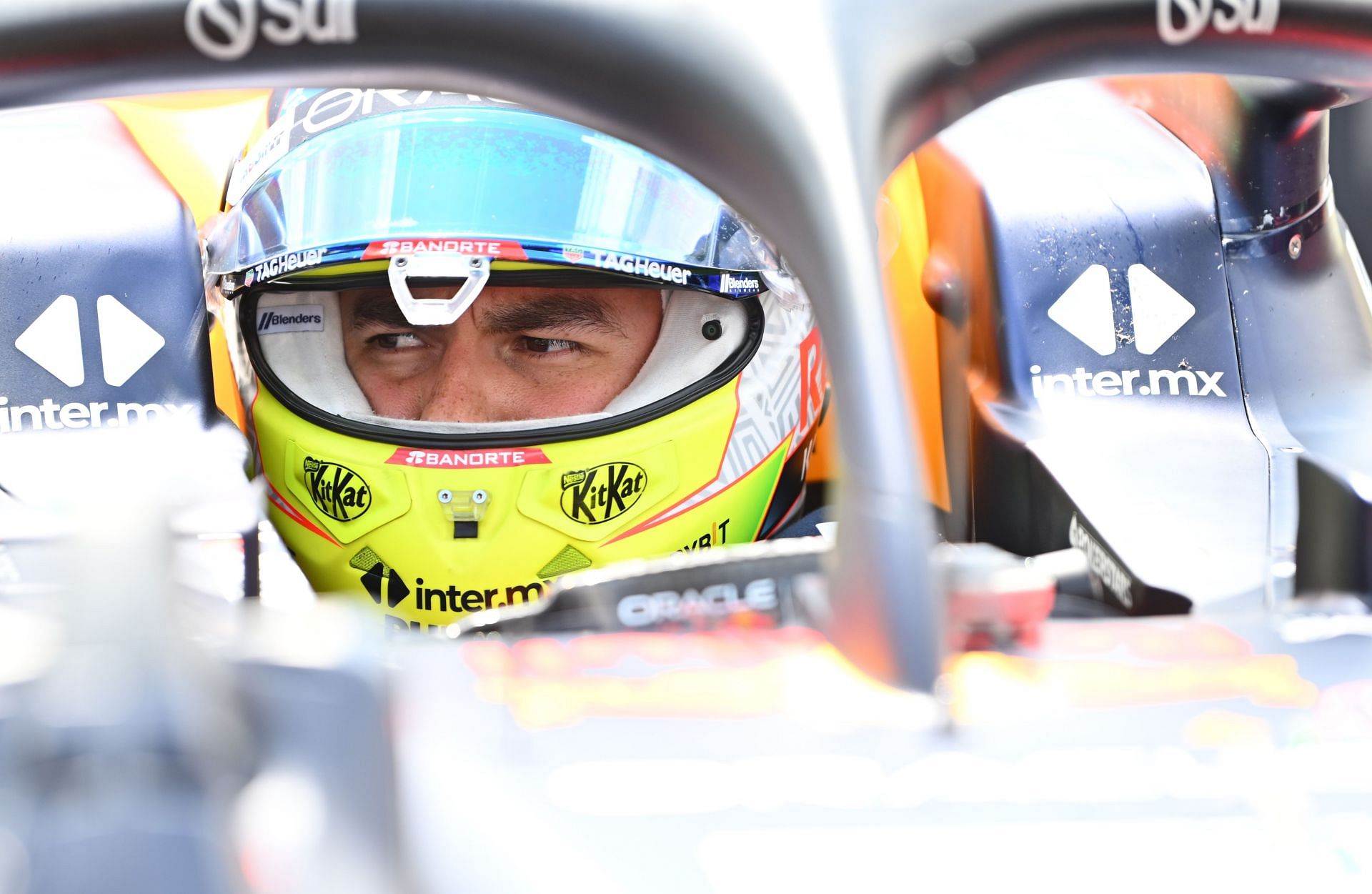 Sergio Perez prior to the 2023 British GP (Photo by Dan Mullan/Getty Images)