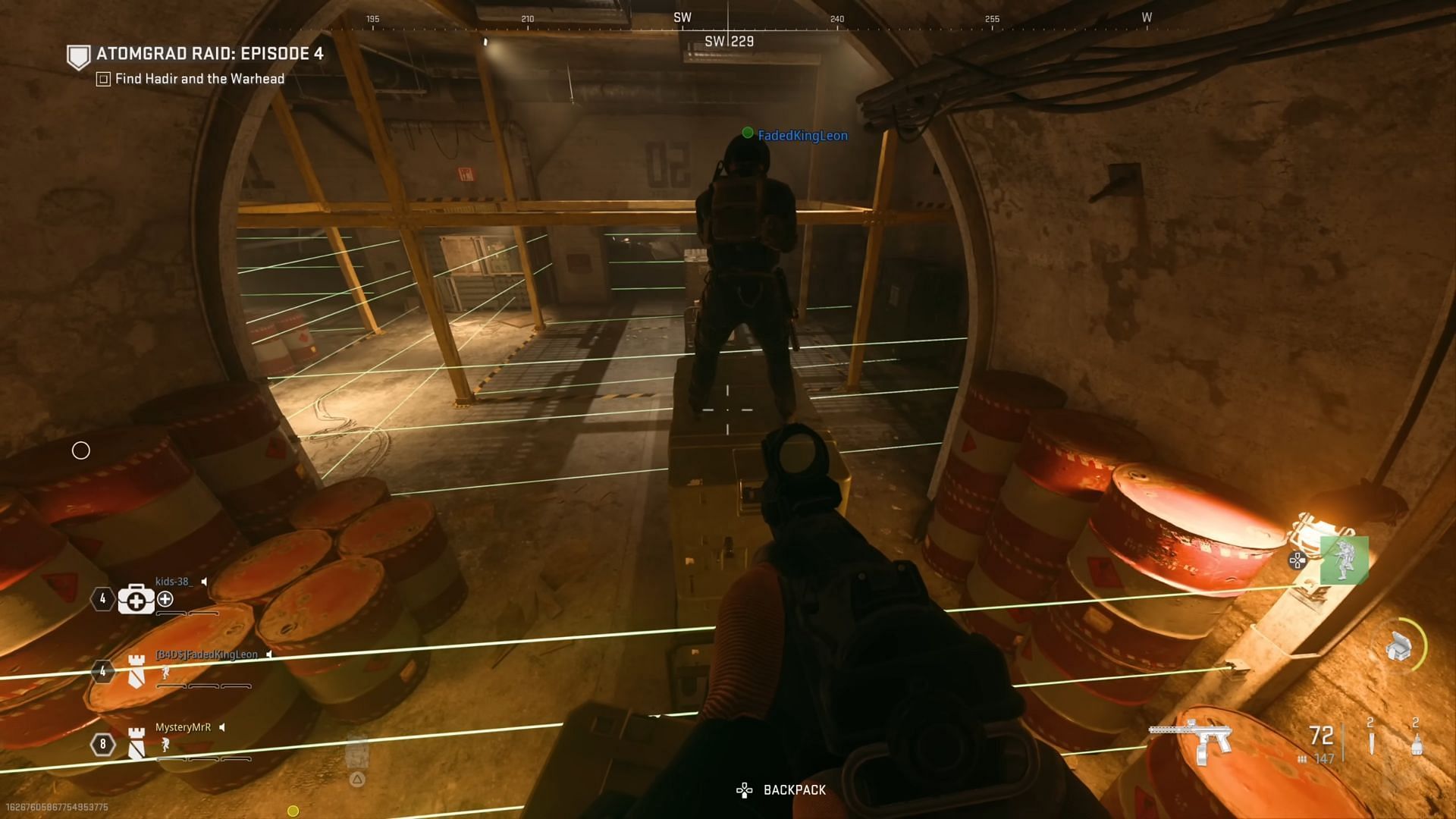 First laser puzzle in Modern Warfare 2 Raid Ep 4 (Image via @Gamer&#039;s Little Playground on YouTube)