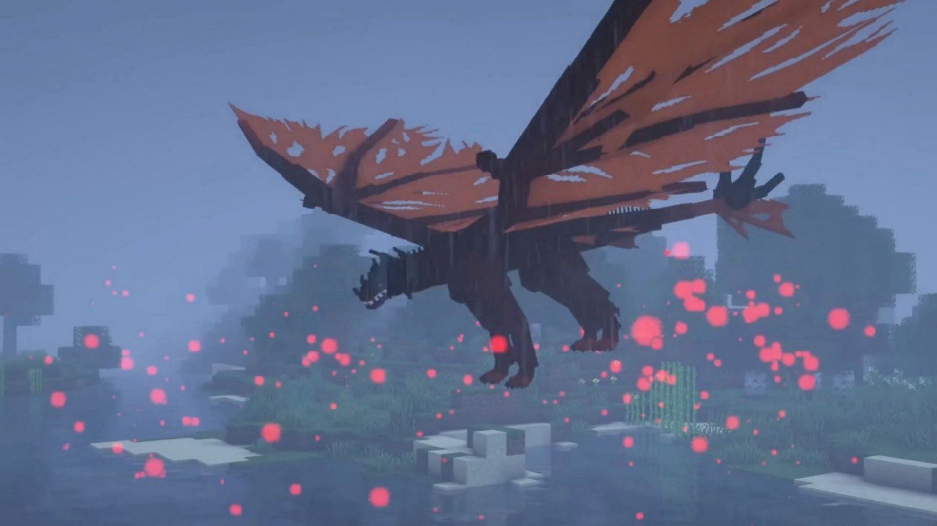Nightmare Craft adds all kinds of dangerous, hostile mobs, including dragons (Image via Mojang Studios || 9Minecraft)