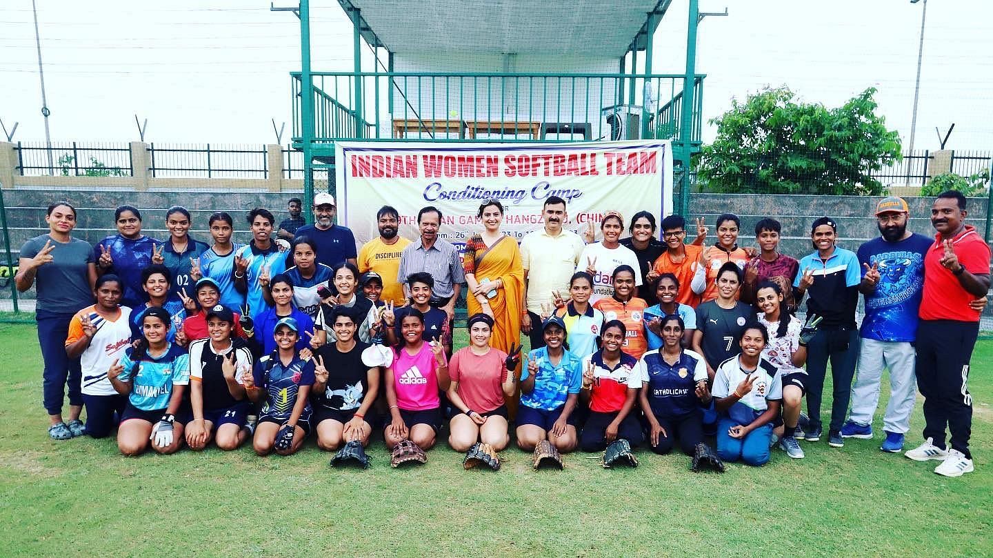 Indian Softball team during Trials (Credit: Neetal Narang/Twitter)