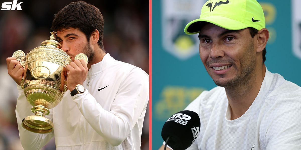 Rafael Nadal congratulates Carlos Alcaraz on maiden Wimbledon triumph