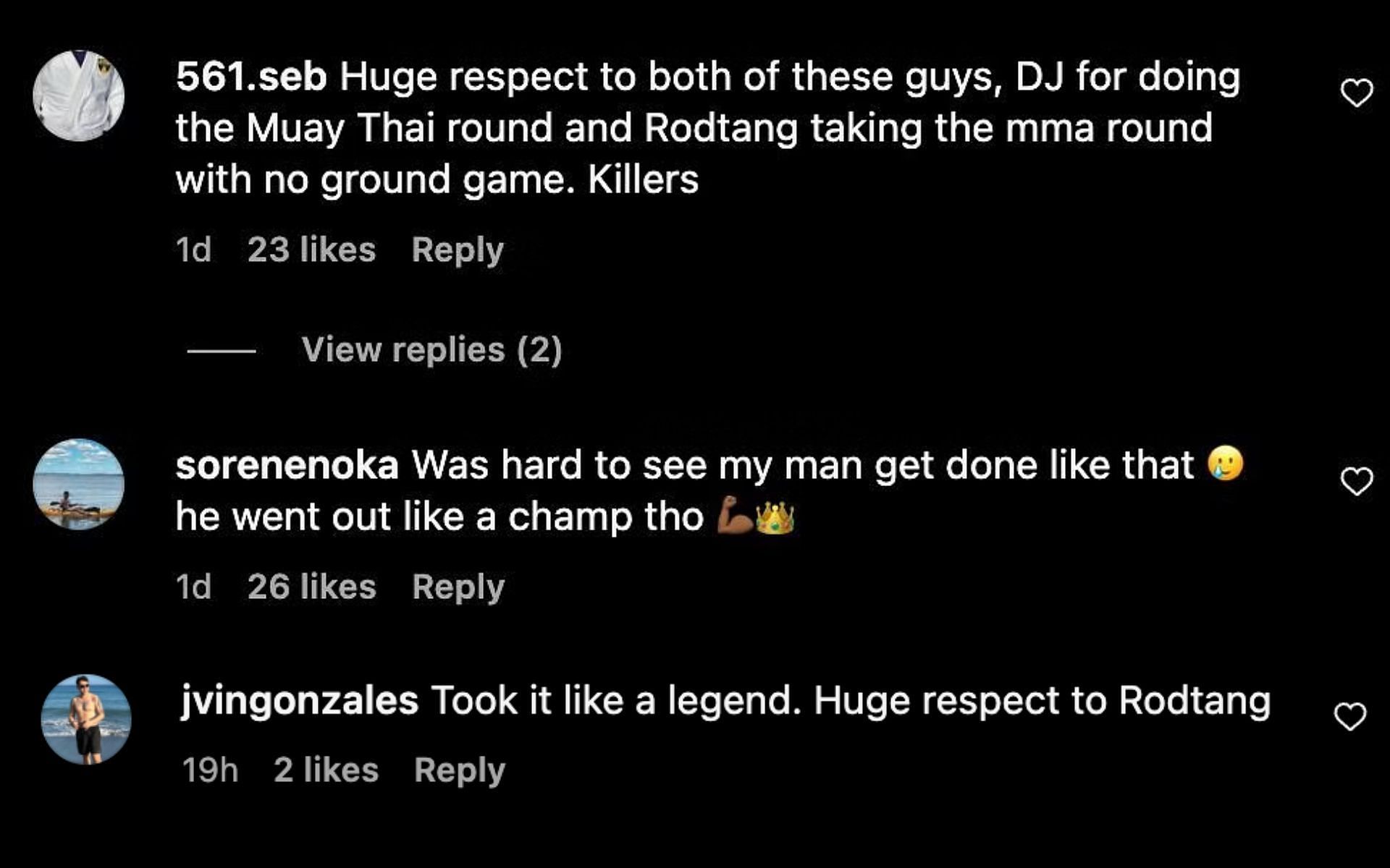 Fan comments on Demetrious Johnson&#039;s finish of Rodtang at ONE X