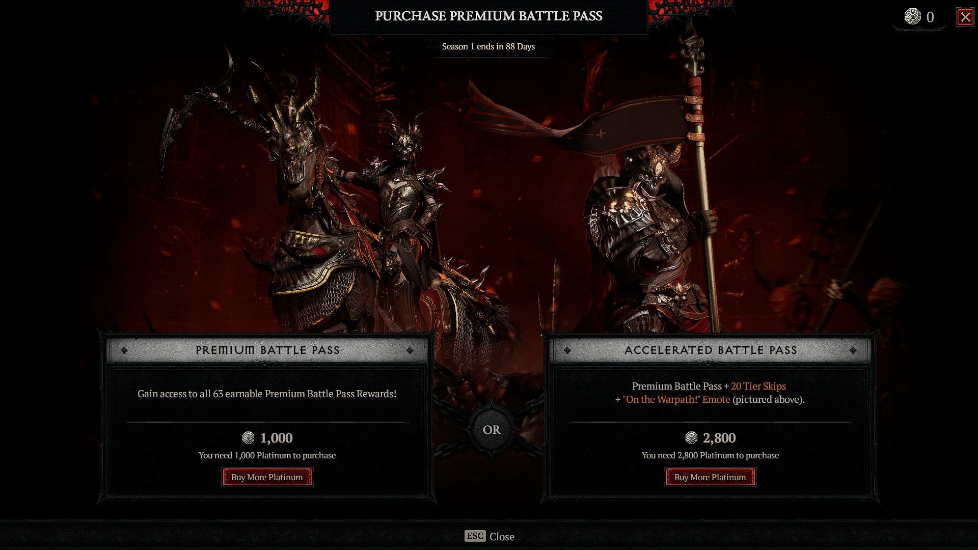 There are two types of Premium Battle Passes in Diablo 4 (Image via Blizzard Entertainment)