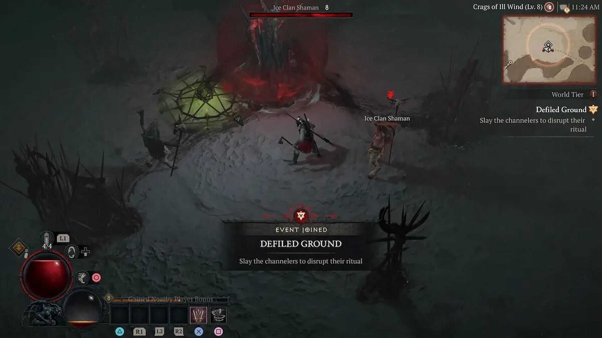 Shamans have the power to resurrect dead enemies (Image via Diablo 4)