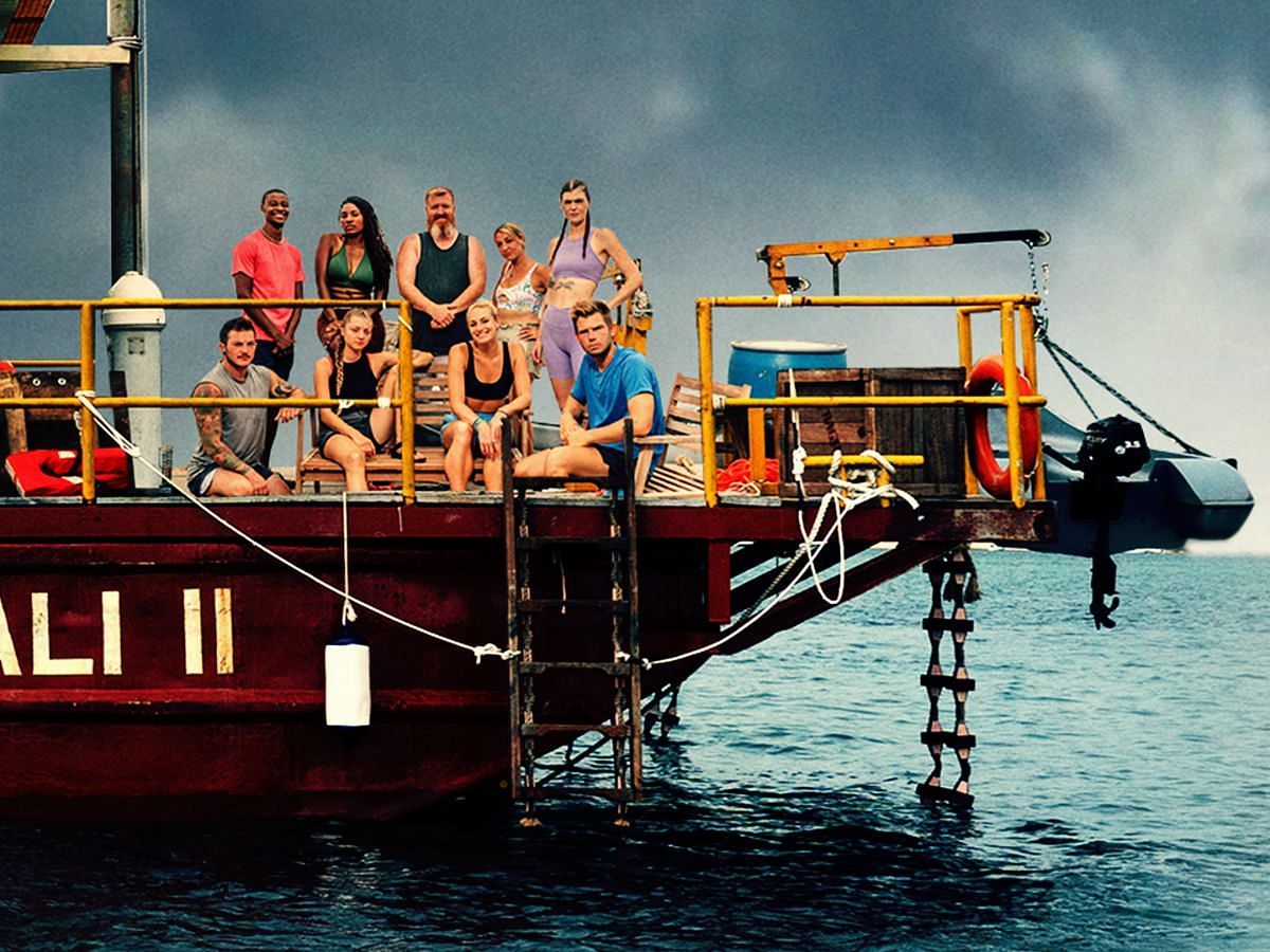 9 strangers try to stay on one raft together (Image via Discovery)