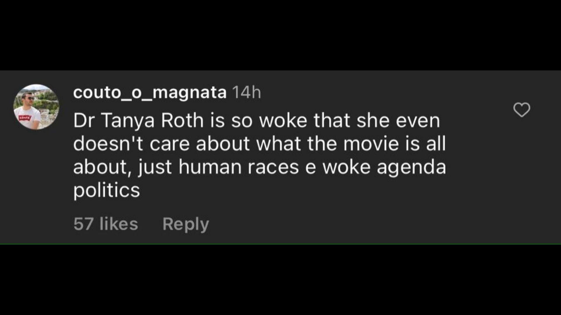 Screenshot of Internet users remarking on Roth&#039;s remarks on Christopher Nolan&#039;s new film. (Photo via @pubitylatest/Instagram)