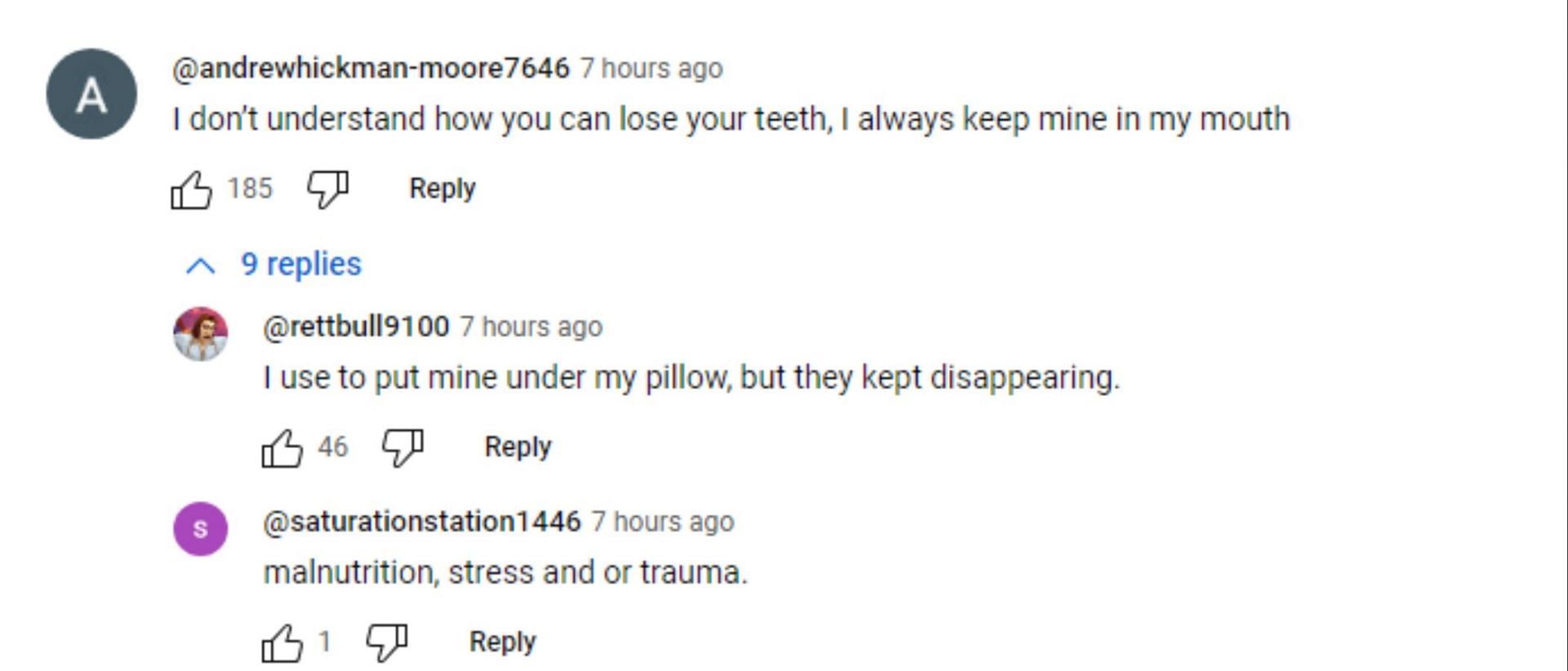 Quite a few users joked about Zack&#039;s teeth, but it appeared to be more good-natured than insulting (Image via YouTube)