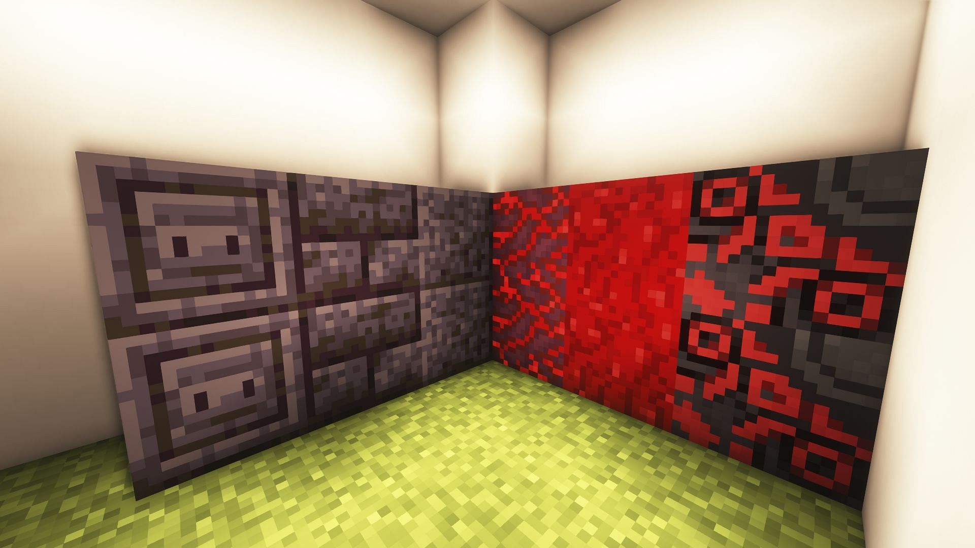 This block palette consists of dark and red-colored blocks (Image via Mojang)