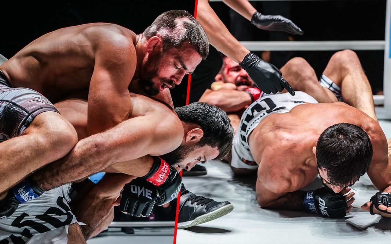 Garry Tonon submitted Shamil Gasanov with a kneebar in the second round of their clash. -- Photo by ONE Championship