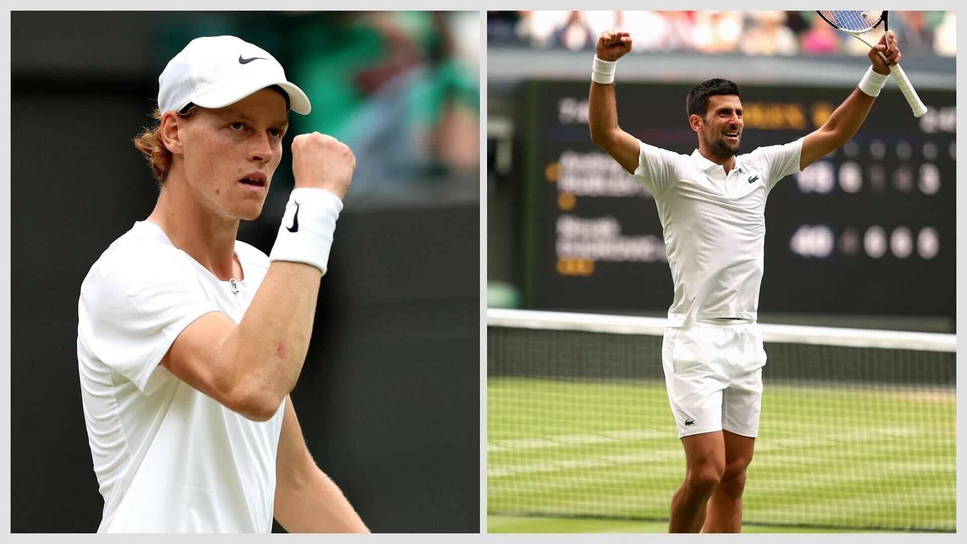 Jannik Sinner(left) and Novak Djokovic(right)