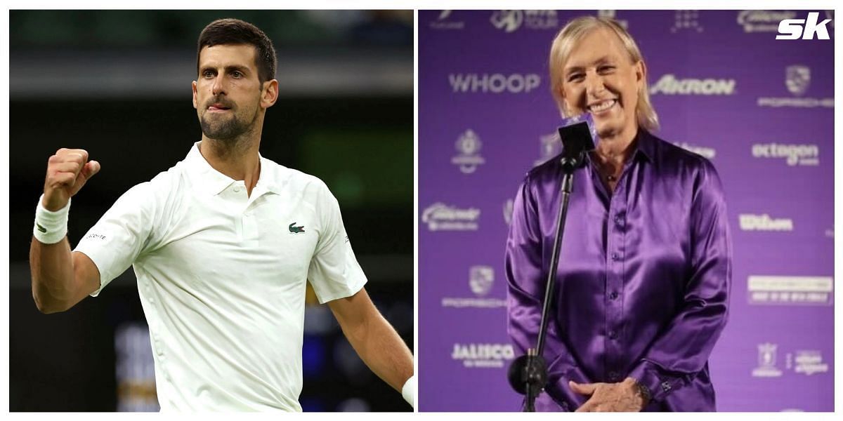 Novak Djokovic (L) and Martina Navratilova (R) 