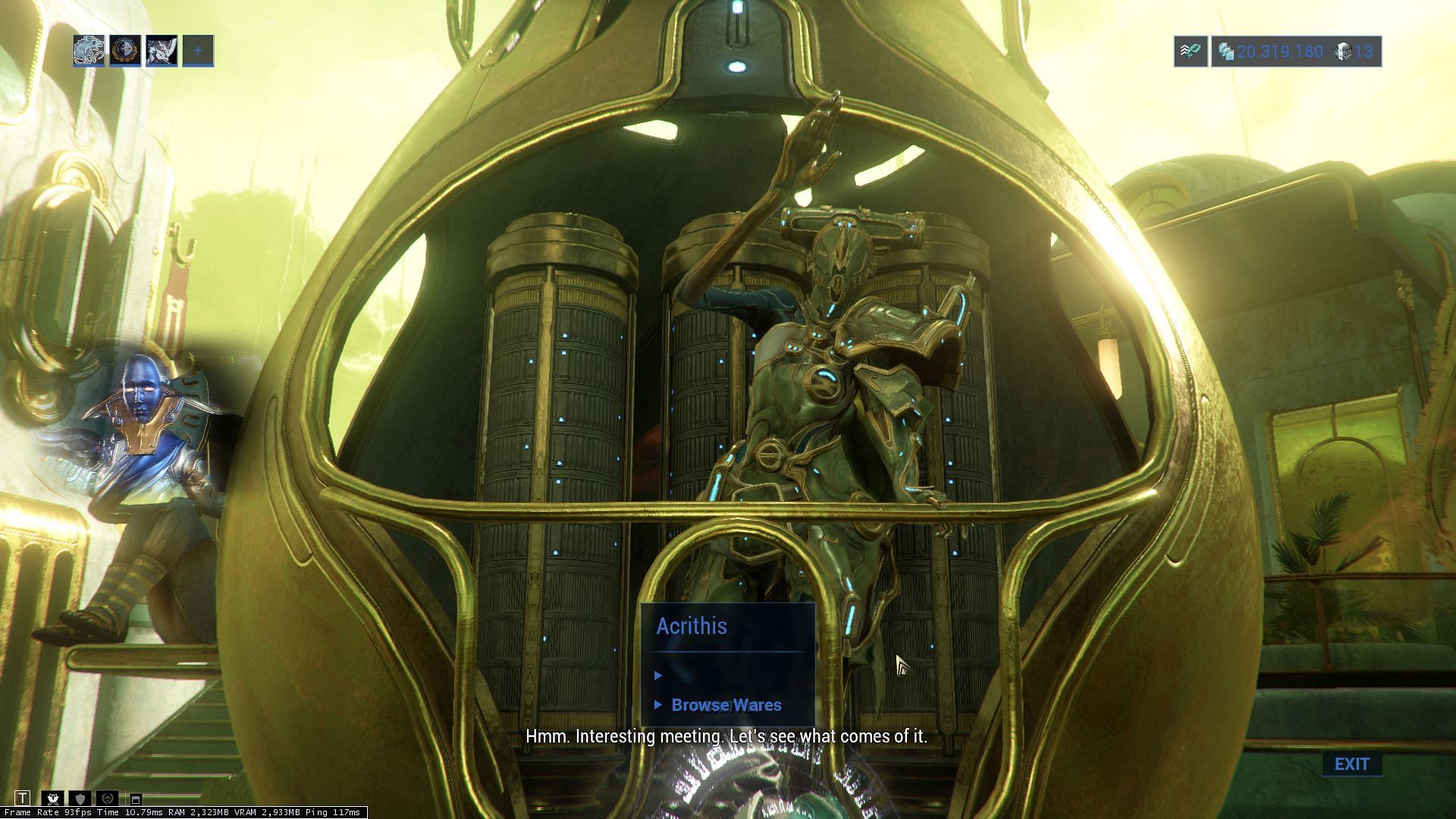 Acrithis is the only Warframe vendor in Duviri (image via Digital Extremes)