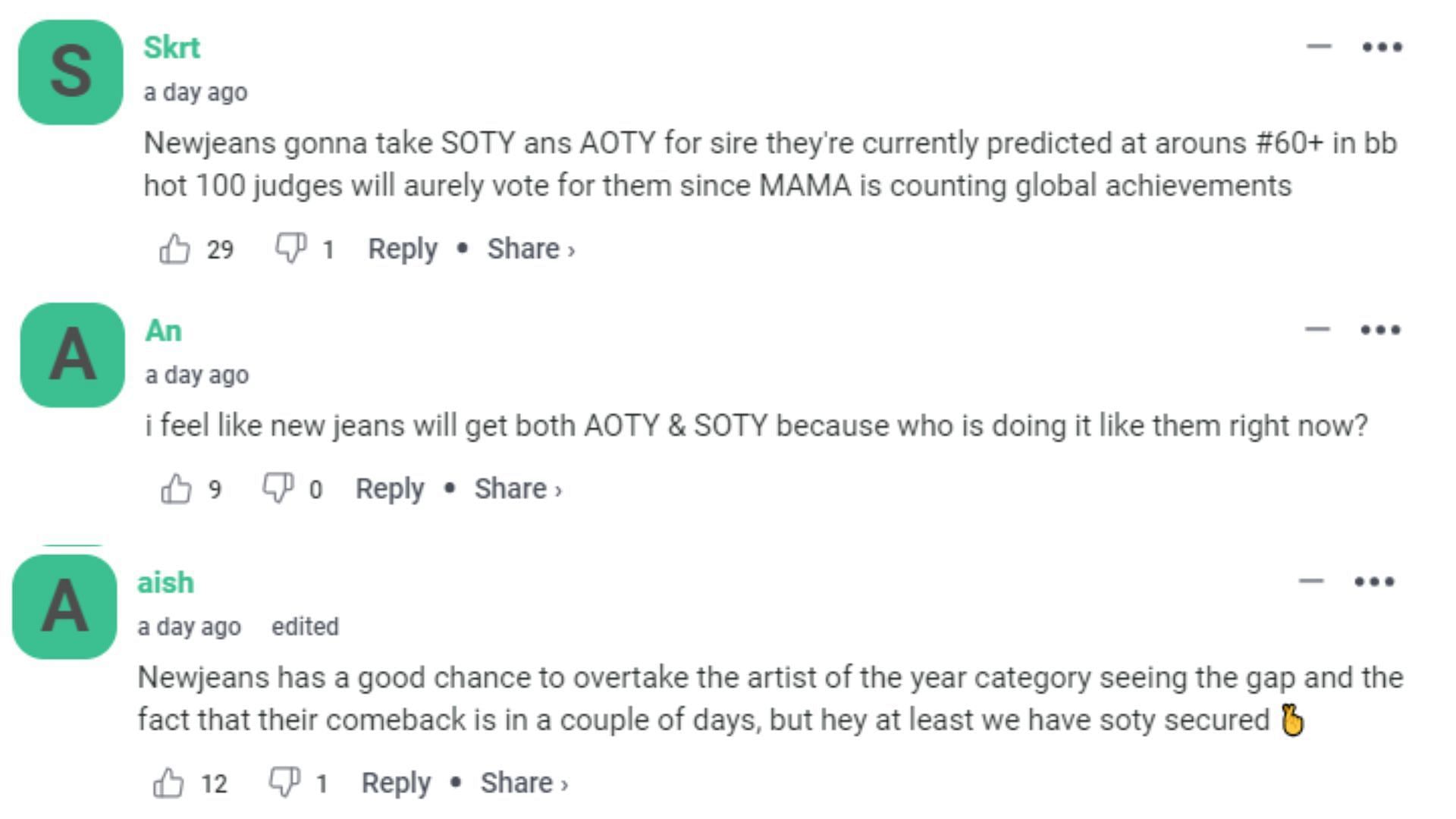 Fans&#039; comments on the early predictions (Image via pannchoa)