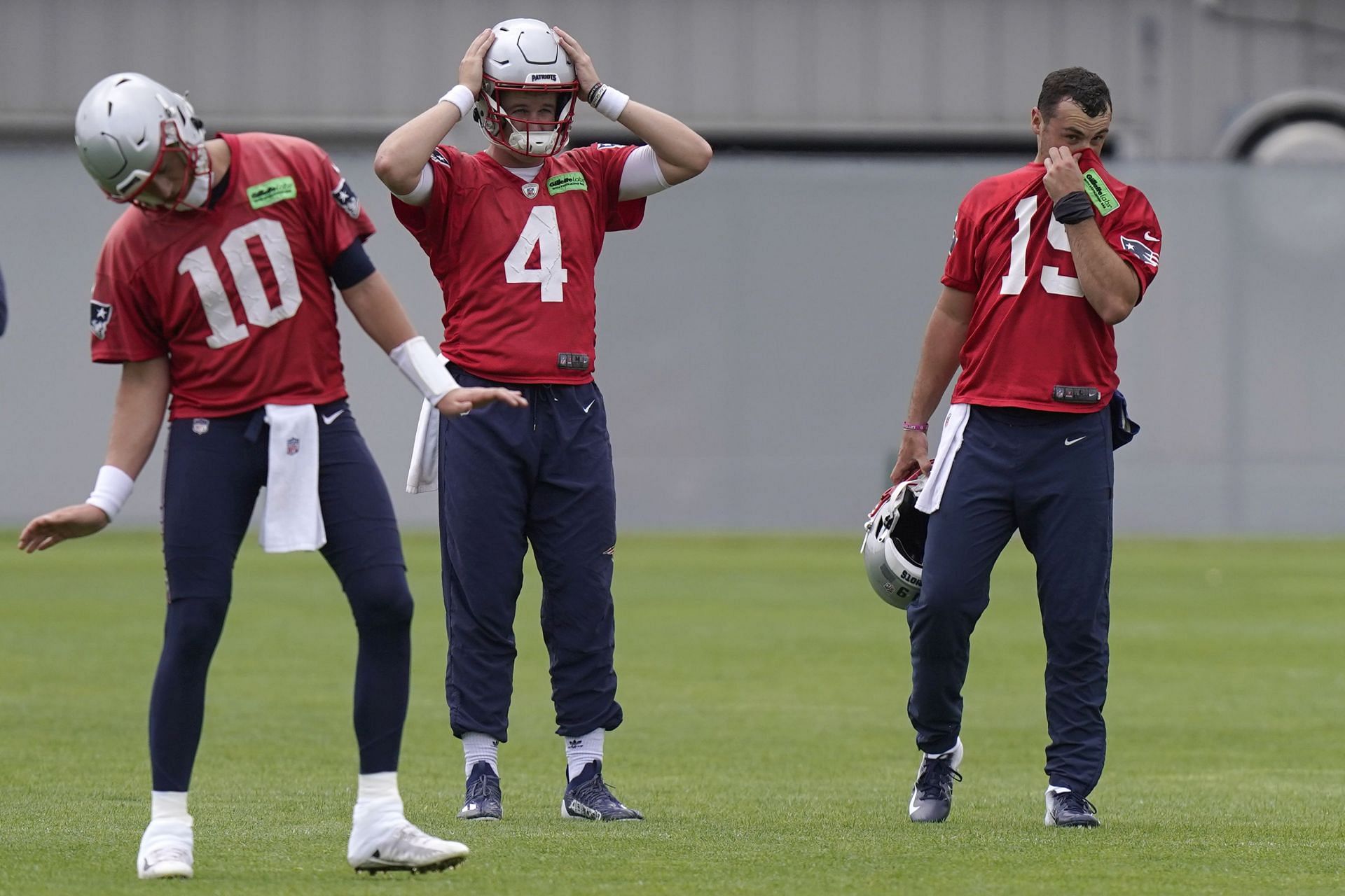 Patriots QBs Mac Jones, Bailey Zappe and Trace McSorley