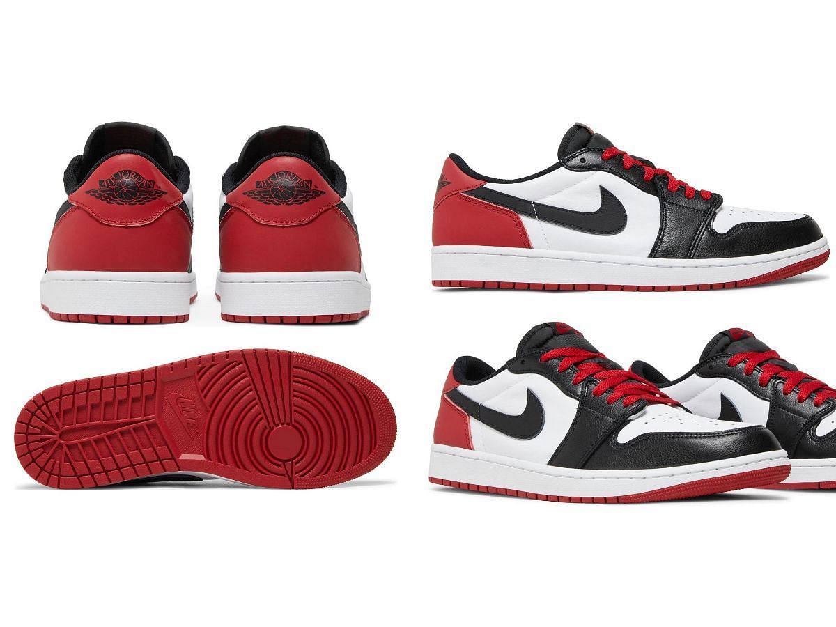 Nike Air Jordan 1 Low &quot;Black Toe&quot; sneakers (Image via Sportskeeda)