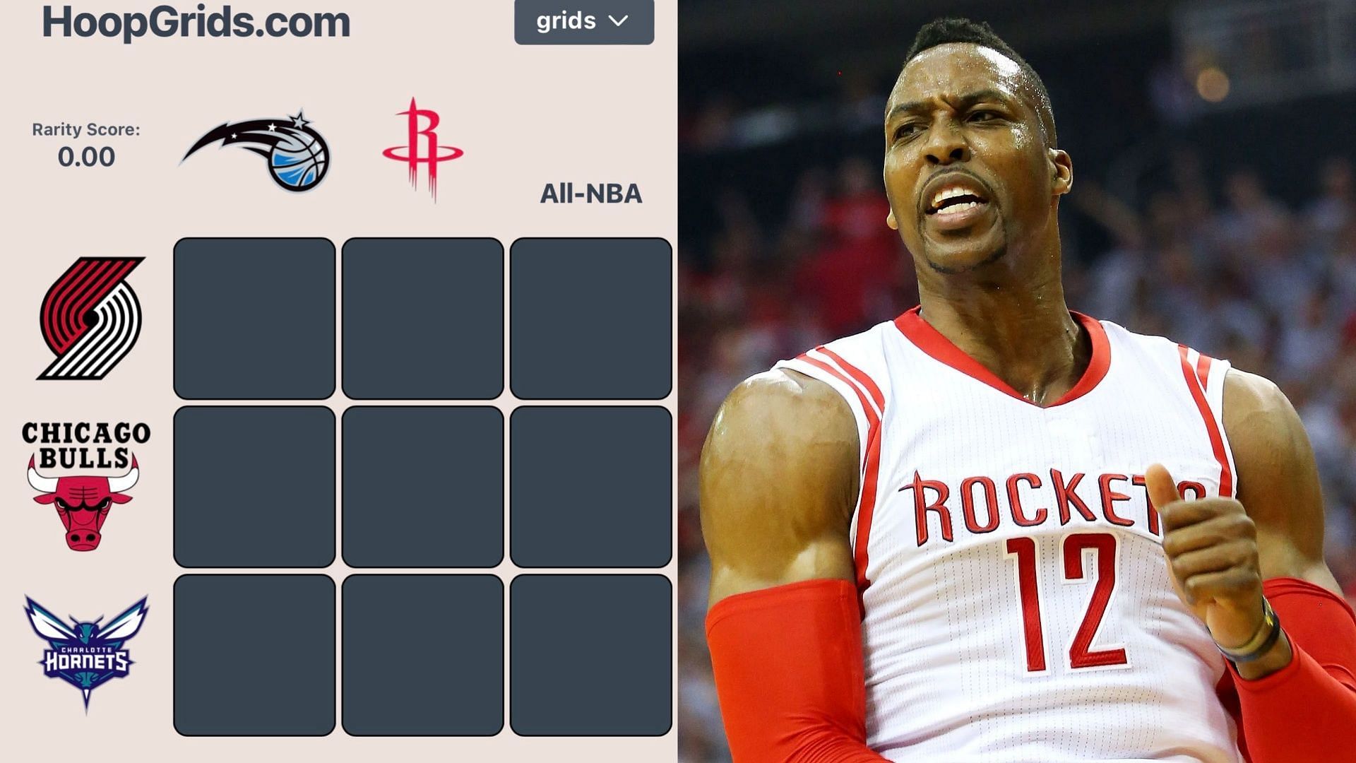 NBA HoopGrids (July 18) and Dwight Howard.