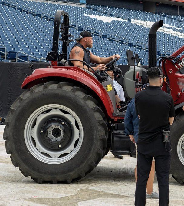 Unseen Brock Lesnar photo shows him driving his tractor before ...