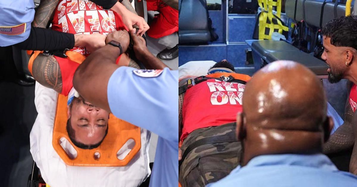 Jimmy Uso was stretchered into an ambulance on SmackDown.