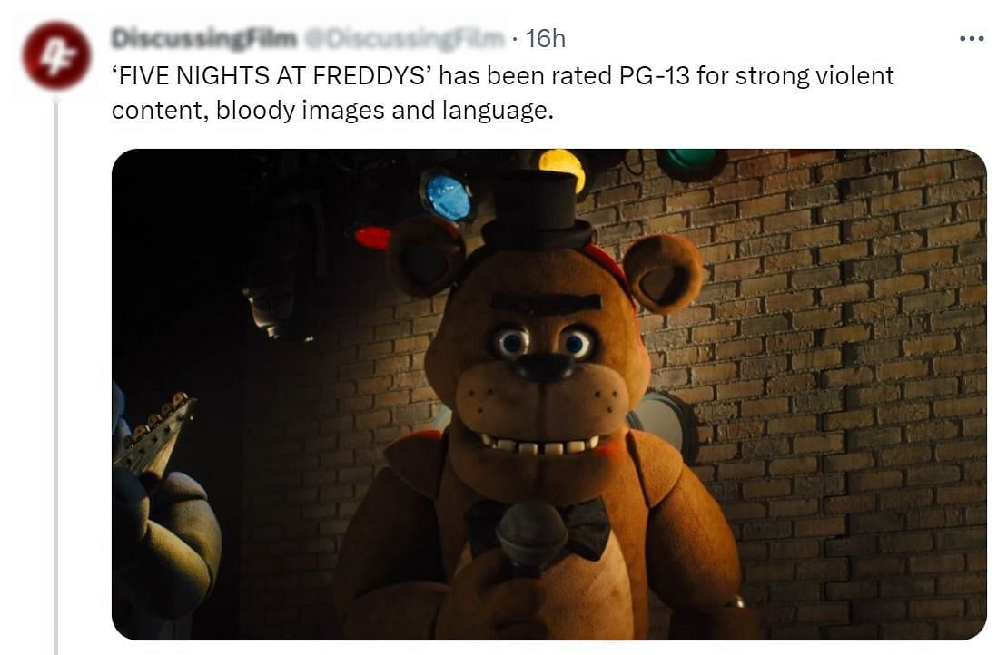 So apparently someone who was in the fnaf movie just confirmed its rated  pg-13 : r/fivenightsatfreddys