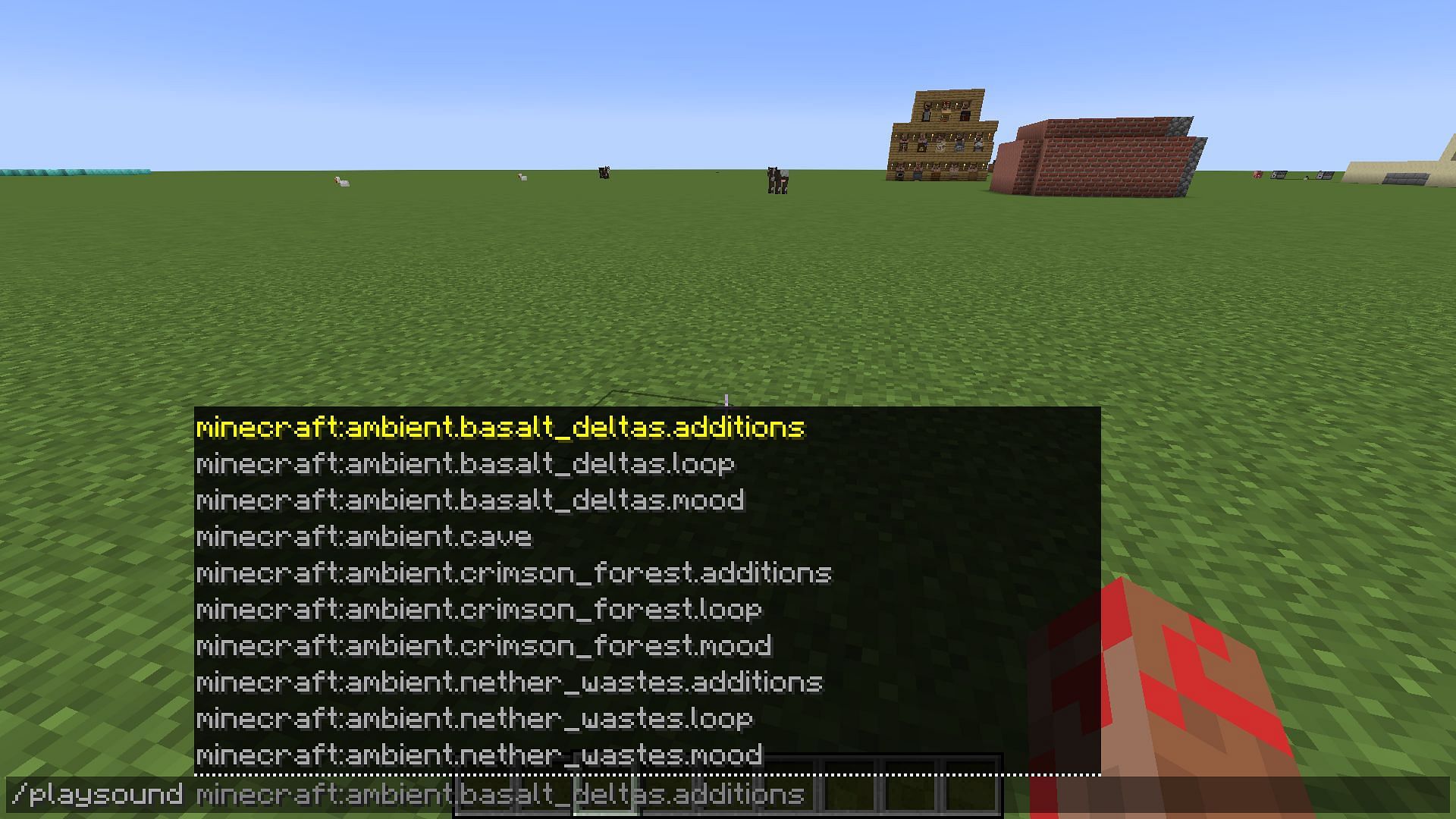 The /playsound command can be used to play any kind of sound in Minecraft, including cave sounds (Image via Mojang)