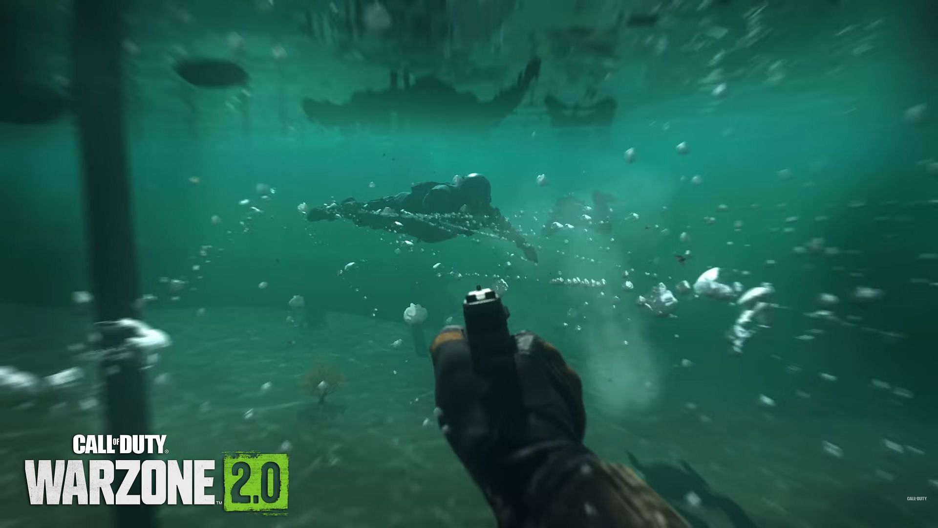 gun being fired underwater