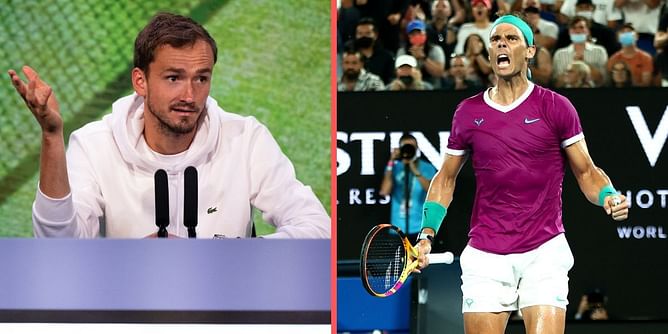 "On the court, I'm more passionate, maybe not like Rafael Nadal screaming C'mon; in real life, tougher to bring emotions" - Daniil Medvedev