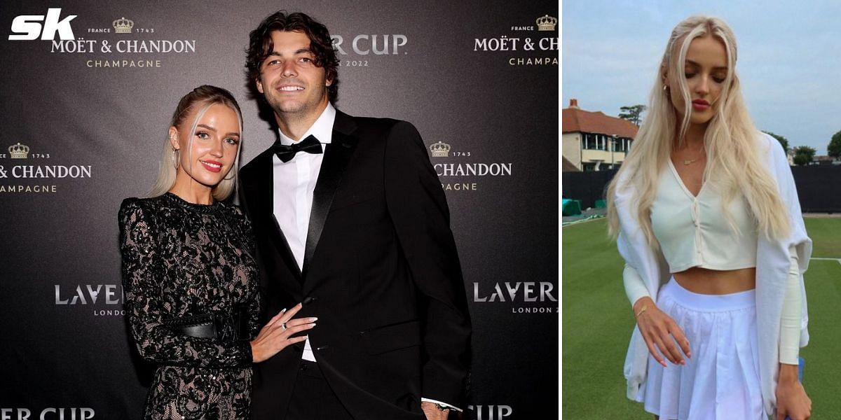 Taylor Fritz and girlfriend Morgan Riddle in Laver Cup event