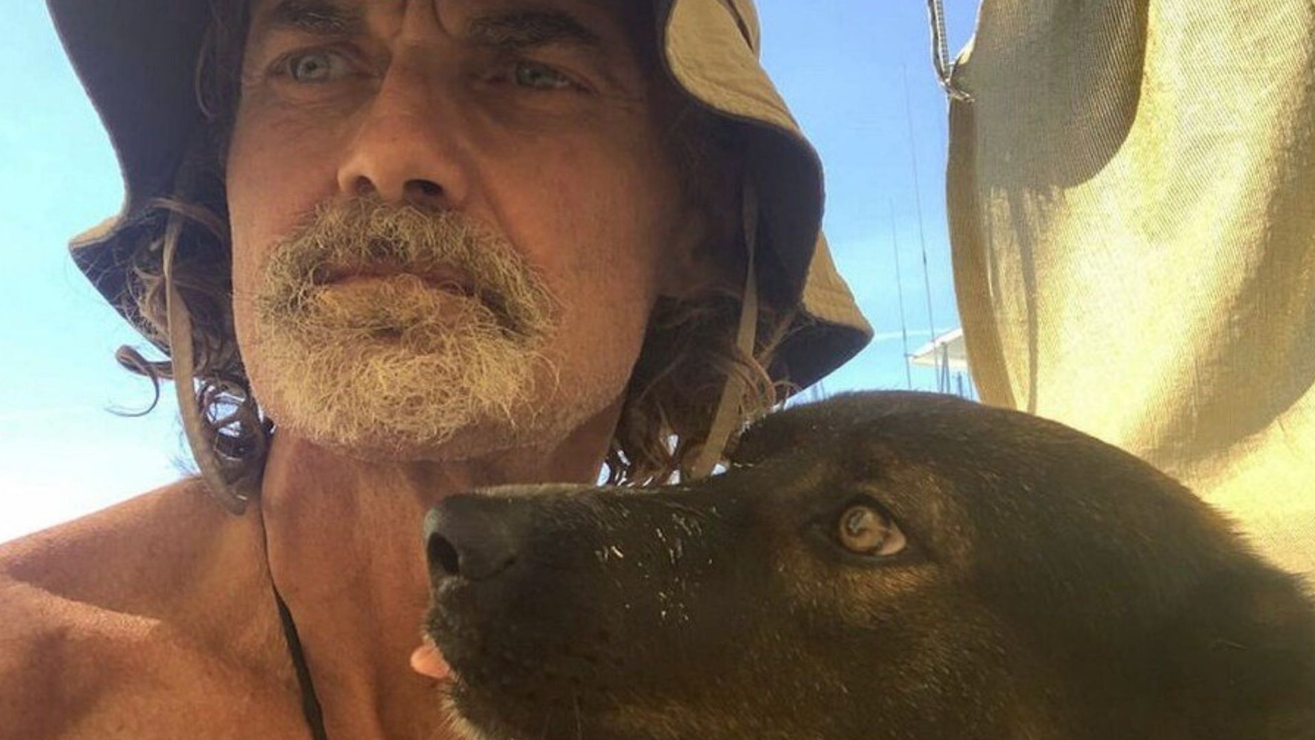 Australian sailor Tim Shaddock and his Dog Bella was rescued after being stranded for two months in the ocean (Image via Twitter/@Darkwebhaber)