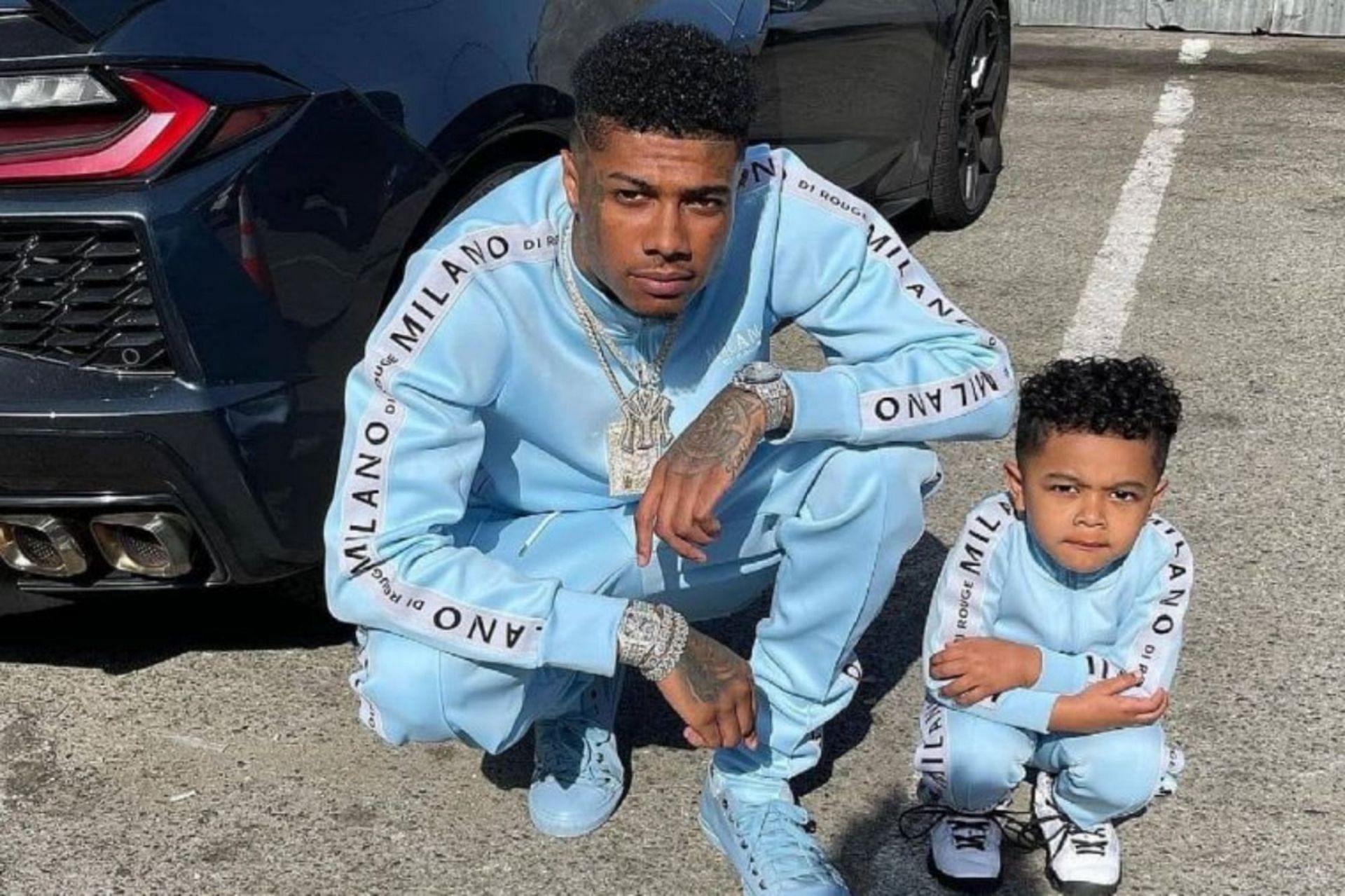 Netizens outraged after Blueface asks his young son if he