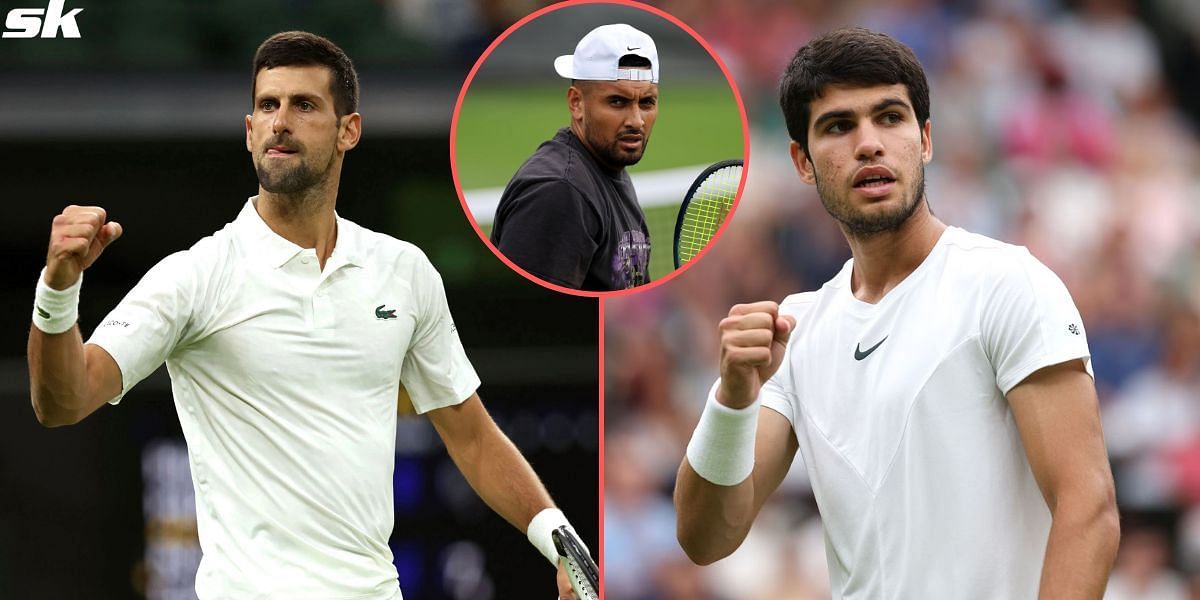 Novak Djokovic, Nick Kyrgios and Carlos Alcaraz