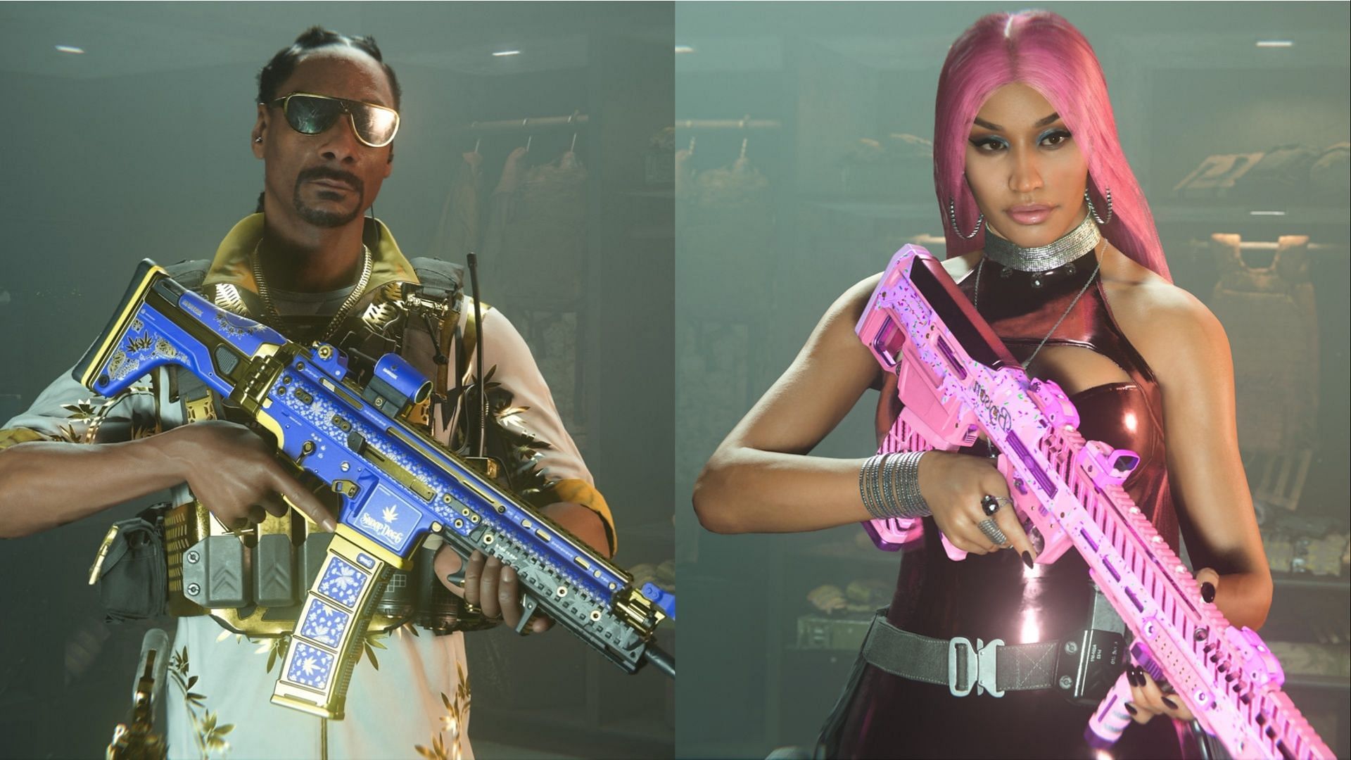 Snoop Dog Operator on the left and Nicki Minaj Operator on the right Season 5 of Modern Warfare 2 and Warzone 2