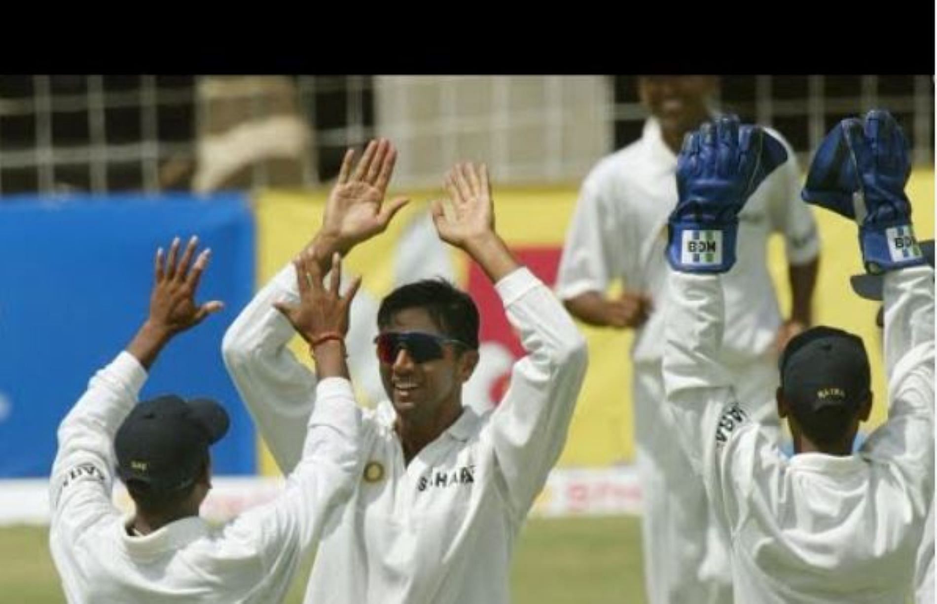 Rahul Dravid picked up his only Test wicket in the fourth Test at Antigua in 2002