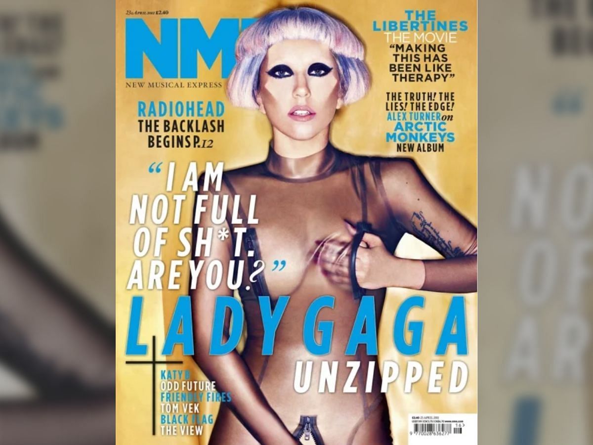 Lady Gaga on the cover of New Musical Express in April 2011 (Image via Getty)