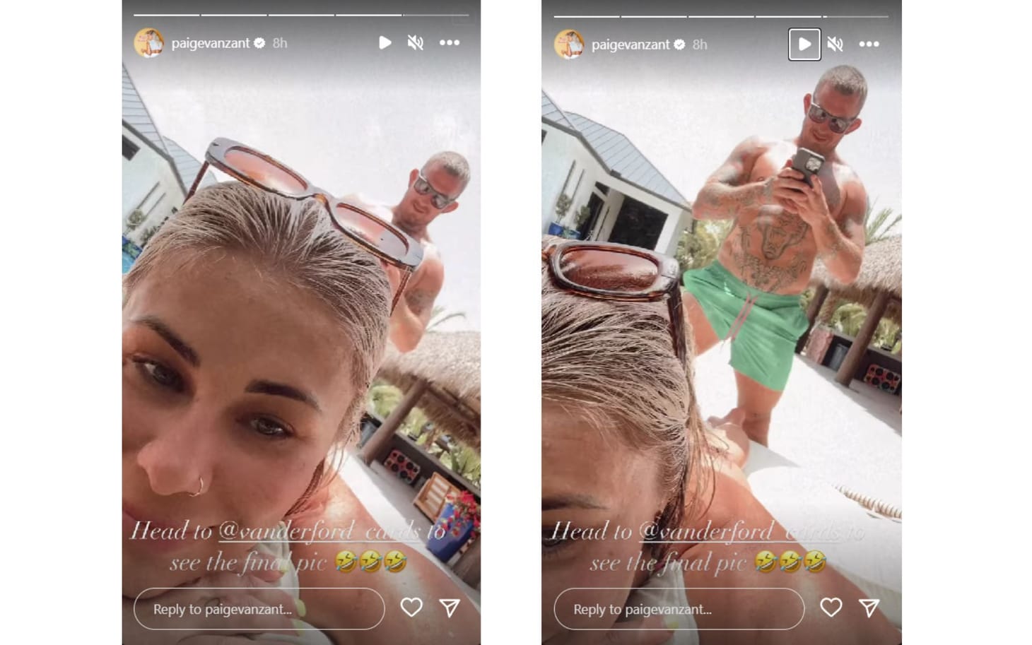 A sunbathing Paige VanZant in swimsuit helps husband Austin Vanderford