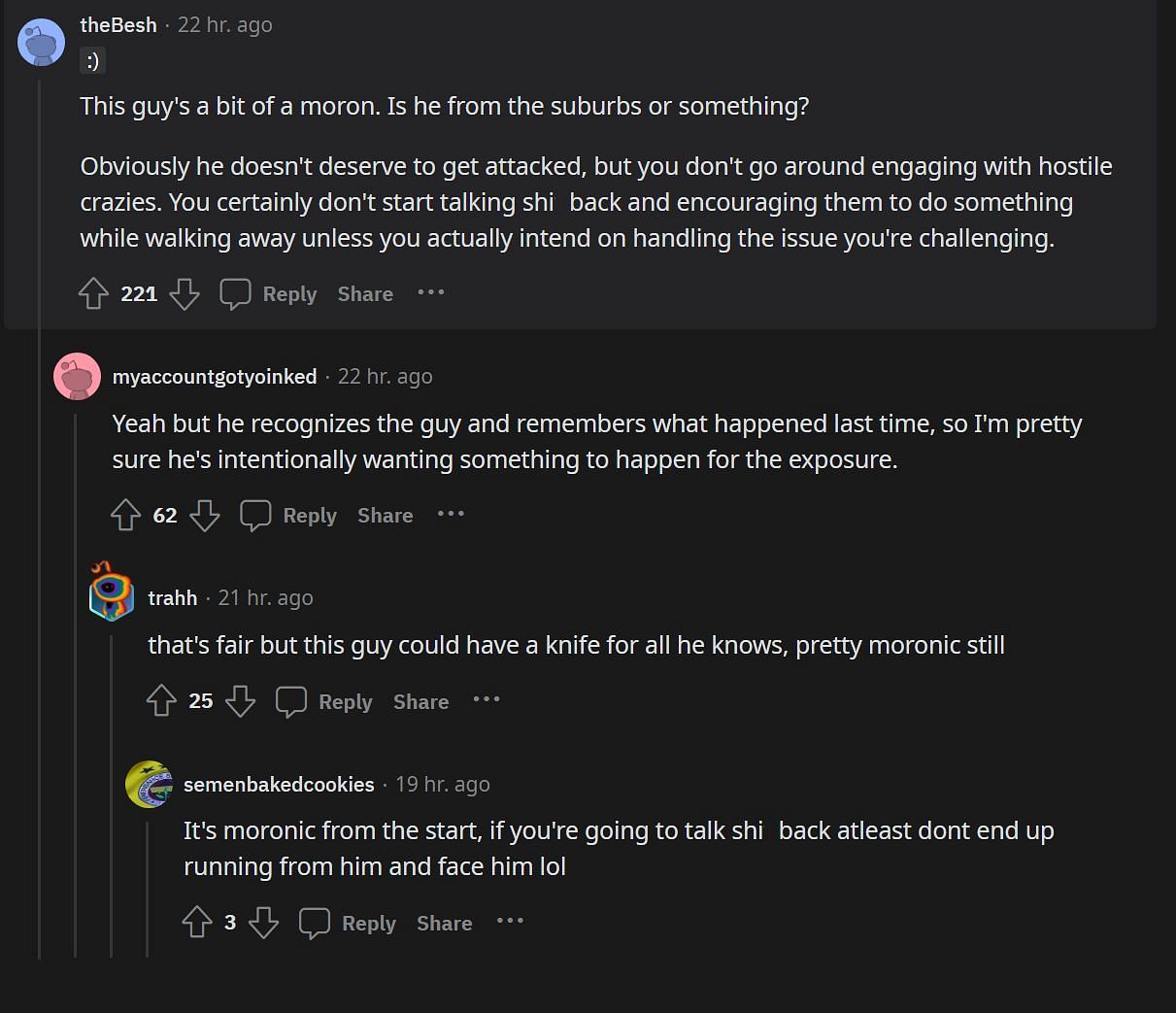 Reddit comments about the clip (Image from r/LivestreamFail)