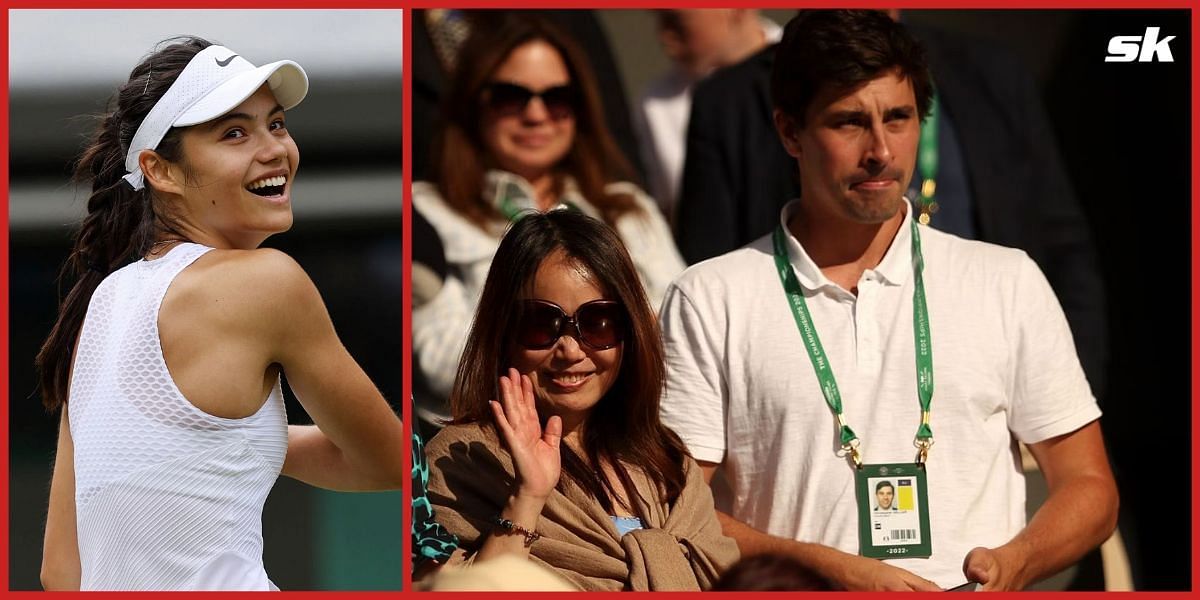 Emma Raducanu and her mother at Wimbledon Championships.