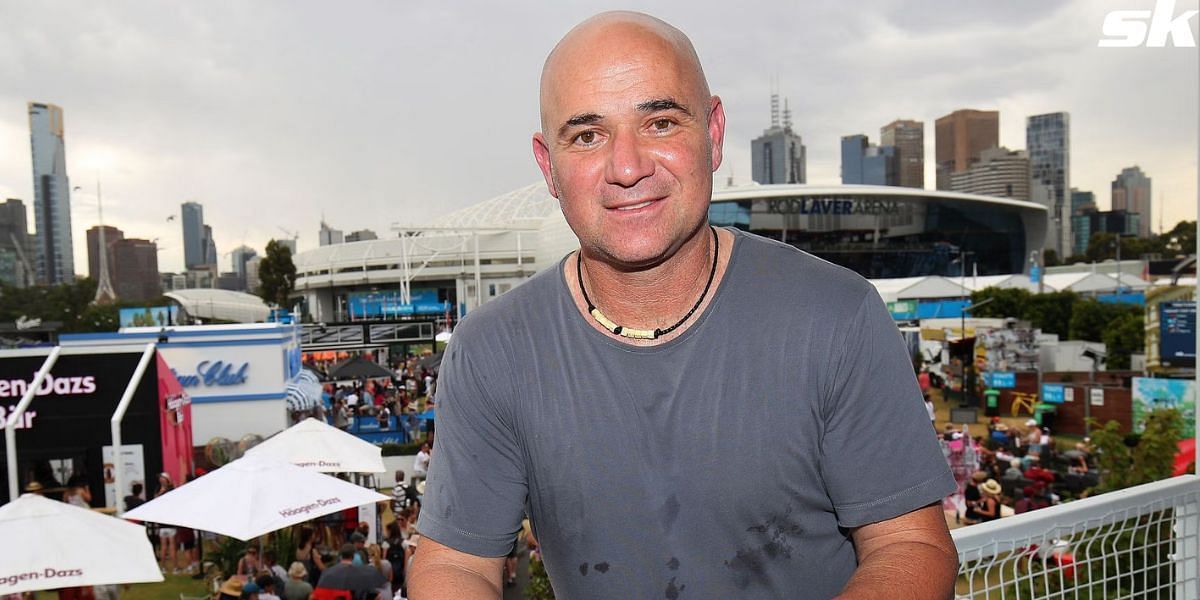 Andre Agassi off court at the 2019 Australian Open