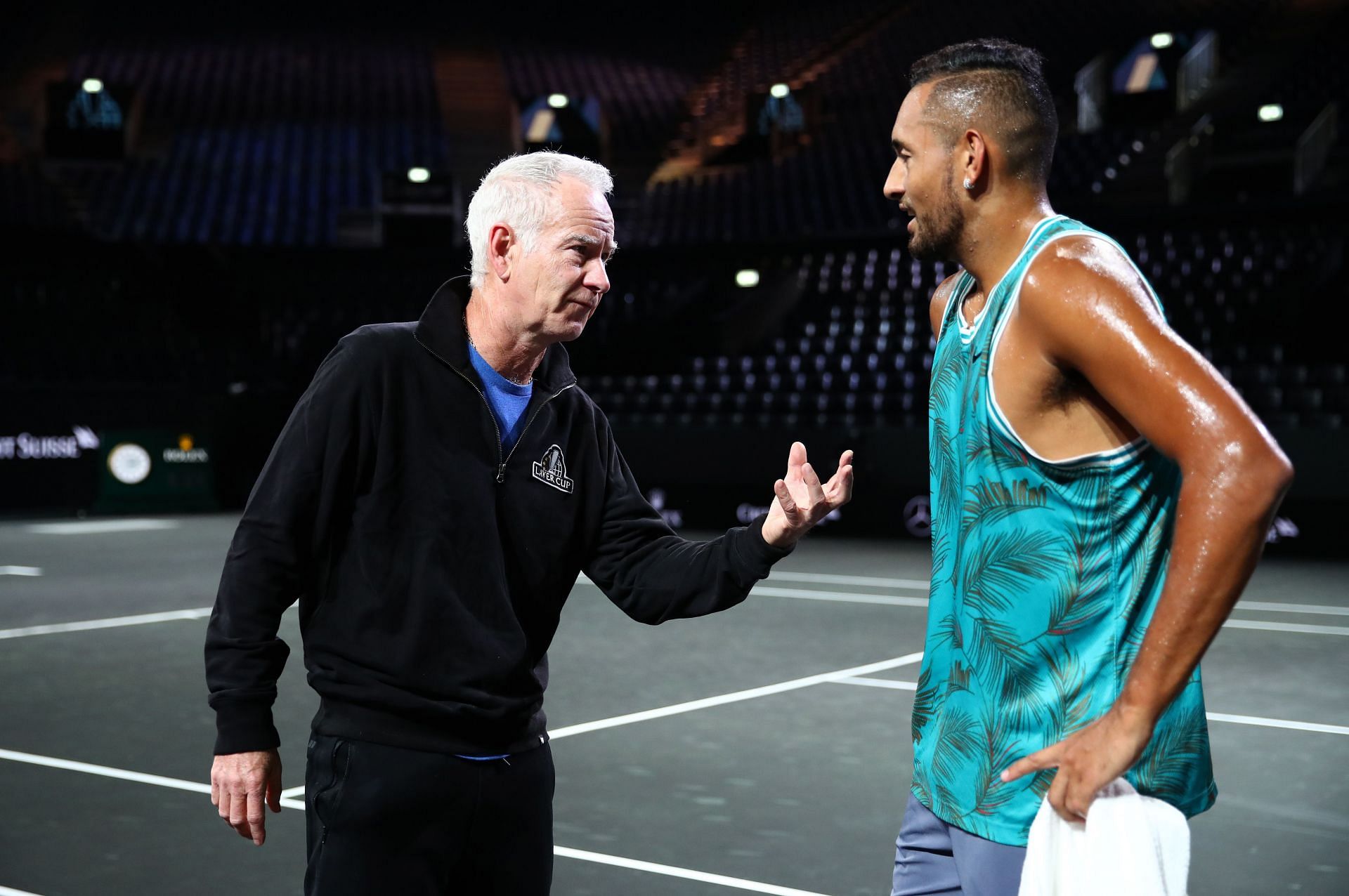 John McEnroe and Nick Kyrgios at Laver Cup 2019