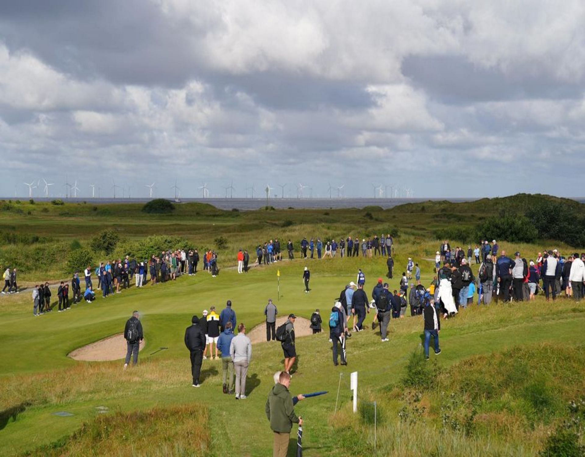 Crowd reunited at the West Lancashire Golf Club to watch Sergio Garcia&#039;s performance (Image via The Irish Independent).