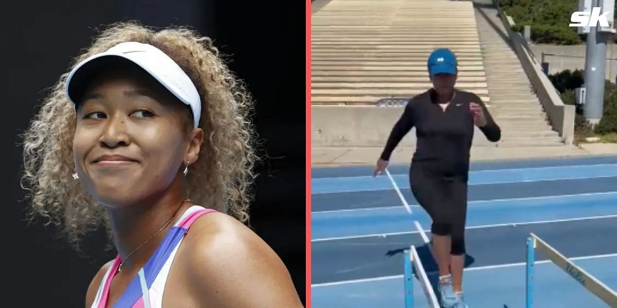 Naomi Osaka captured training days after giving birth to her daughter